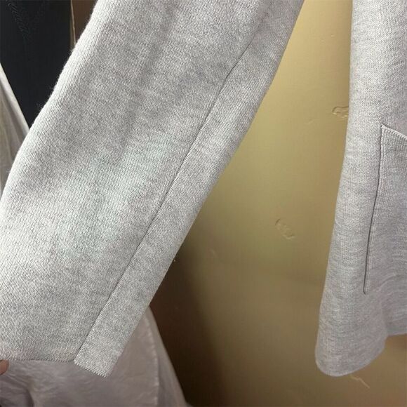 Camaieu Women's‎ Gray Hooded Open Cardigan Jacket Size Large Mid-Length Casual - Picture 5 of 6